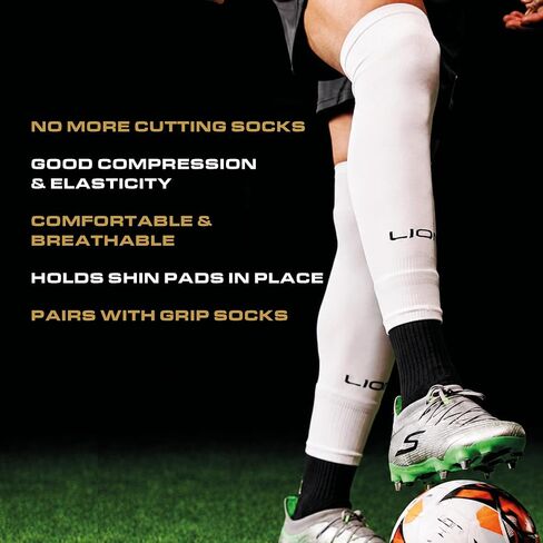 Lion Sportswear Kids Youth Elite Match Soccer Leg Sleeves – Pre Cut Sock Sleeves for Grip Socks - Multiple Colors Available in Kuwait