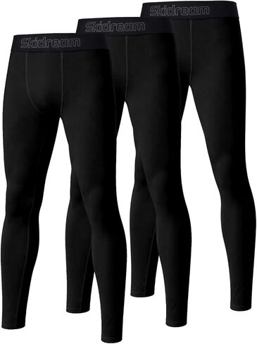 3 Pack Youth Boys' Compression Leggings, Quick Dry Basketball Tight Base Layer Pants for Kids in Saudi Arabia