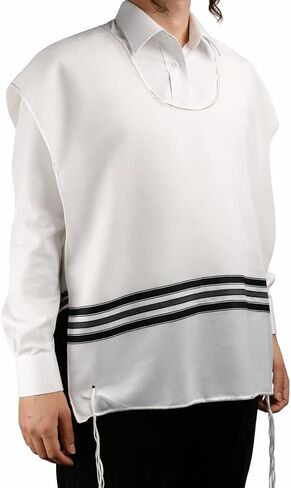 Wool Tzitzis Round Neck with 1 Hole Design, Tzitzit Undershirt Garment in 100% Wool for Daily Wear in Kuwait