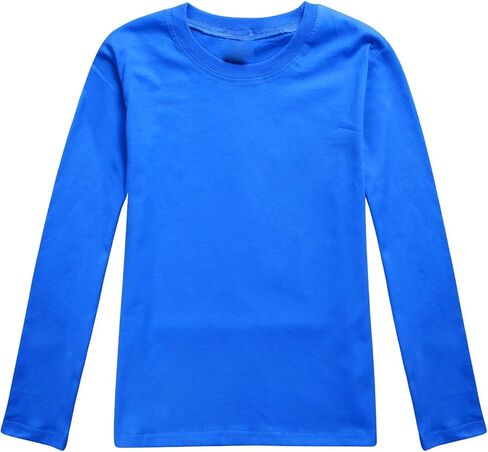 Toddler Girls Boys Cotton Undershirts Kids Unisex Solid Long Sleeve Crew Neck Pullover Tops Kid Fall Comfort Base Shirts in Kuwait