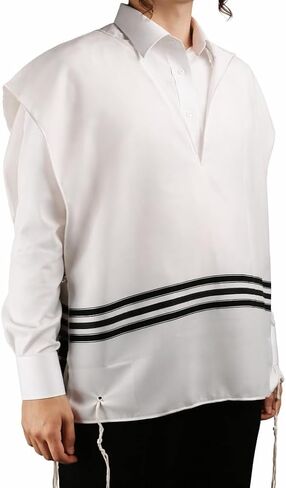 Wool Tzitzis V Neck with 1 Hole Design, Tzitzit Undershirt Garment in 100% Wool for Daily Wear in Saudi Arabia