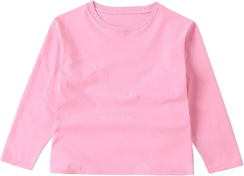 Moonker Toddler Boys Long Sleeve Tshirt Underwear Crewneck Solid Pullover Shirt for Kids Unisex Fall Athletic Casual Tees in Saudi Arabia