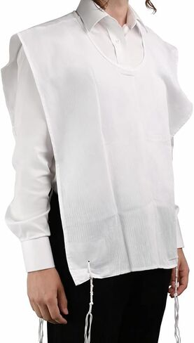 Cotton Sephardi Style Tzitzis Round Neck with 1 Hole Design, Tzitzit Undershirt Garment for Daily Wear in Saudi Arabia