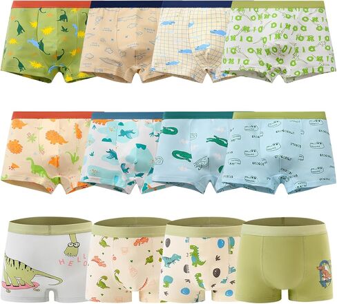 Boys Boxer Briefs Soft Comfortable Boy Shorts Dinosaur Pattern Boxer Shorts Underwear 12 Pack, 2-12 Years in Saudi Arabia