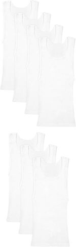 مجموعة قمصان Hanes Baby White Tank Tops Pack، 7 قطع، ملابس أطفال قطنية ناعمة، قمصان داخلية للأولاد، ماصة للرطوبة in Kuwait