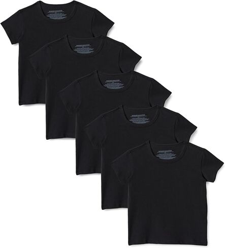 Amazon Essentials Boys' Cotton Jersey Crew Neck Undershirt, Pack of 5 in Kuwait