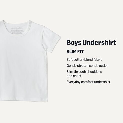 Amazon Essentials Boys' Cotton Jersey Crew Neck Undershirt, Pack of 5 in Saudi Arabia