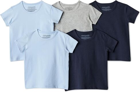 Amazon Essentials Boys' Cotton Jersey Crew Neck Undershirt, Pack of 5 in Saudi Arabia