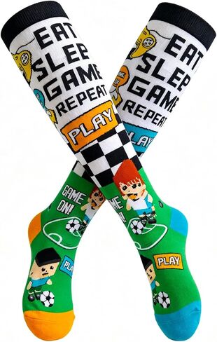 Boys knee high socks Cute patterned knee socks for girls Soft cotton Fun football socks For Kids in Saudi Arabia