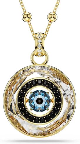 Swarovski Symbolica Gold-Tone Plated Evil Eye Pendant for Unisex, Medium, Multicolor, 42-52 cm in Saudi Arabia