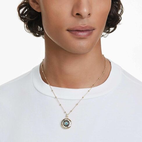 Swarovski Symbolica Gold-Tone Plated Evil Eye Pendant for Unisex, Medium, Multicolor, 42-52 cm in Saudi Arabia