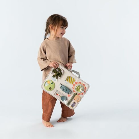 Busy Board for Toddlers, Montessori Toy for 18 months & up with 10 Educational Toddler Activities to Develop Fine Motor & problem solving Skills Learning Sensory Board travel toy non-toxic. in Kuwait