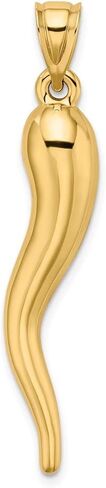 Sonia Jewels 14k Yellow Gold Cornicello Italian Horn Protection Pendant Charm in Kuwait