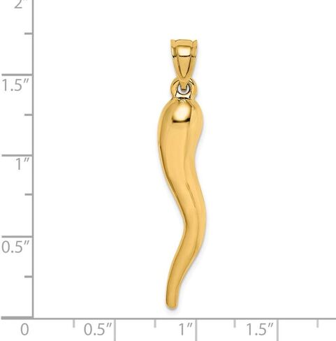 Sonia Jewels 14k Yellow Gold Cornicello Italian Horn Protection Pendant Charm in Kuwait