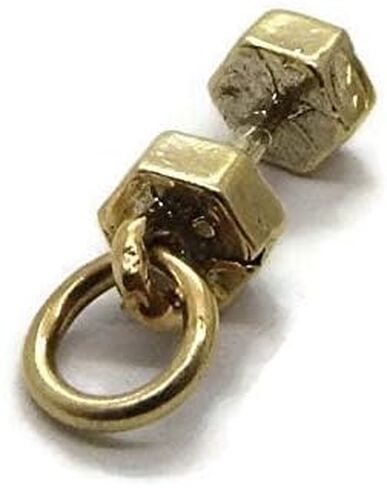 Dumbbell Charm Pendant 14k Yellow Gold!! in Kuwait