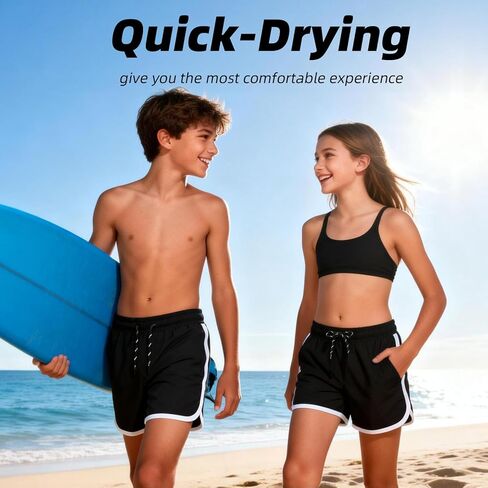 Hill & Sea Girls Swim Shorts Trunks 2 in 1 Bathing Suits Kids Quick Dry Boardshort Bottoms Swimming Swimwear in Saudi Arabia