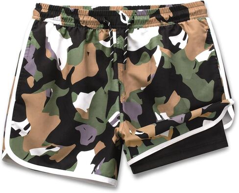 Hill & Sea Girls Swim Shorts Trunks 2 in 1 Bathing Suits Kids Quick Dry Boardshort Bottoms Swimming Swimwear in Saudi Arabia