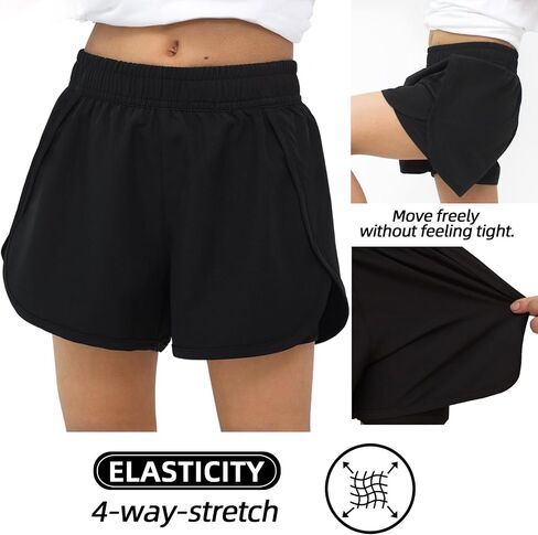 Hill & Sea Girls Swim Shorts 2 in 1 Bathing Suits Kids Quick Dry Boardshort Bottoms Swimming Swimwear with Compression Liner in Saudi Arabia