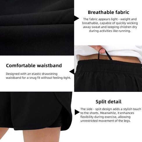 Hill & Sea Girls Swim Shorts 2 in 1 Bathing Suits Kids Quick Dry Boardshort Bottoms Swimming Swimwear with Compression Liner in Saudi Arabia