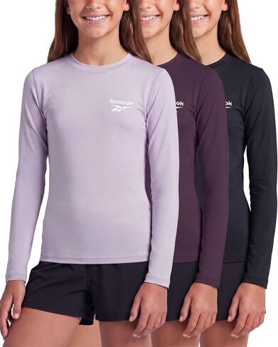 مجموعة من 3 قطع من ريبوك: قميص سباحة Rashguard بأكمام طويلة للفتيات، بدلة سباحة Rasghguard للحماية من أشعة الشمس للأطفال والمراهقين in Kuwait