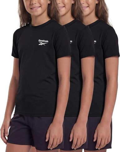 مجموعة من 3 قطع من ريبوك: قميص سباحة Rashguard بأكمام قصيرة للفتيات للحماية من أشعة الشمس فوق البنفسجية بعامل وقاية من أشعة الشمس فوق البنفسجية، حمام سباحة رياضي للأطفال في سن المراهقة توين 6-16 in Kuwait
