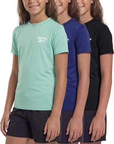 مجموعة من 3 قطع من ريبوك: قميص سباحة Rashguard بأكمام قصيرة للفتيات للحماية من أشعة الشمس فوق البنفسجية بعامل وقاية من أشعة الشمس فوق البنفسجية، حمام سباحة رياضي للأطفال في سن المراهقة توين 6-16 in Kuwait