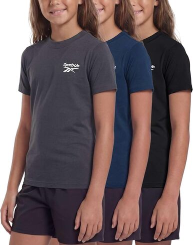 مجموعة من 3 قطع من ريبوك: قميص سباحة Rashguard بأكمام قصيرة للفتيات للحماية من أشعة الشمس فوق البنفسجية بعامل وقاية من أشعة الشمس فوق البنفسجية، حمام سباحة رياضي للأطفال في سن المراهقة توين 6-16 in Kuwait