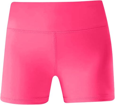 Girls Athletic Shorts Kids High Waisted Volleyball Yoga Dance Biker Shorts Teen Comfy Gymnastics Activewear 5-14Y Hot Pink in Kuwait