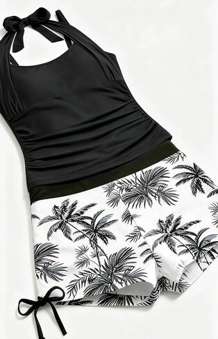 4Pcs Girls Tankini Bathing Suit Floral High Waist Sporty Swimsuit in Kuwait