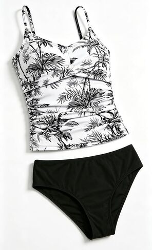 4Pcs Girls Tankini Bathing Suit Floral High Waist Sporty Swimsuit in Kuwait