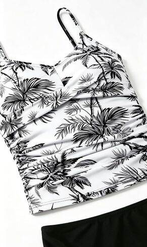 4Pcs Girls Tankini Bathing Suit Floral High Waist Sporty Swimsuit in Kuwait