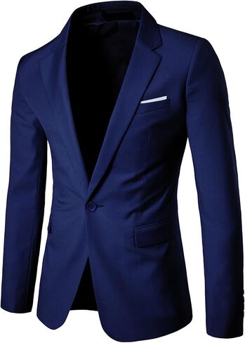 UNINUKOO Mens Sport Coat Slim Fit Suit Blazer Jacket One Button Lightweight for Casual Business in Kuwait