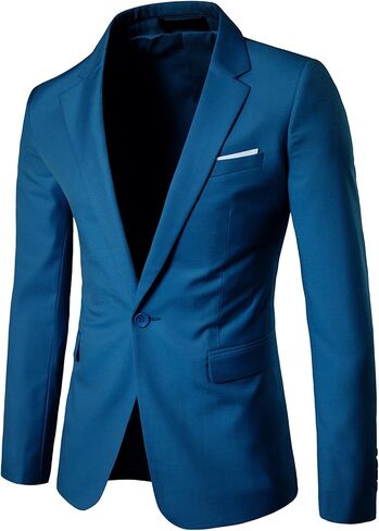 UNINUKOO Mens Sport Coat Slim Fit Suit Blazer Jacket One Button Lightweight for Casual Business in Kuwait