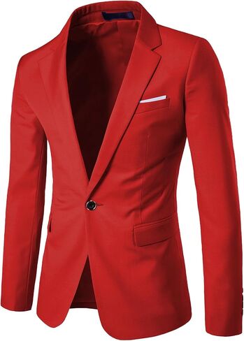 UNINUKOO Mens Sport Coat Slim Fit Suit Blazer Jacket One Button Lightweight for Casual Business in Kuwait
