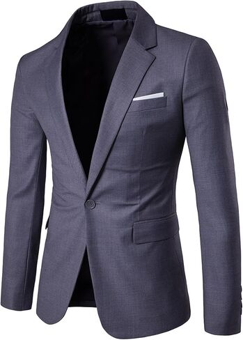 UNINUKOO Mens Sport Coat Slim Fit Suit Blazer Jacket One Button Lightweight for Casual Business in Kuwait