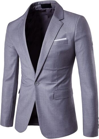 UNINUKOO Mens Sport Coat Slim Fit Suit Blazer Jacket One Button Lightweight for Casual Business in Kuwait