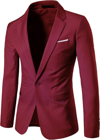 UNINUKOO Mens Sport Coat Slim Fit Suit Blazer Jacket One Button Lightweight for Casual Business in Kuwait