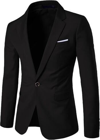 UNINUKOO Mens Sport Coat Slim Fit Suit Blazer Jacket One Button Lightweight for Casual Business in Kuwait