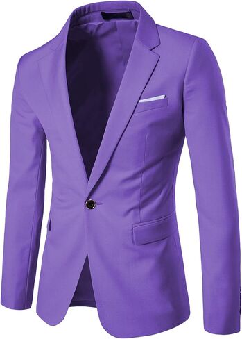 UNINUKOO Mens Sport Coat Slim Fit Suit Blazer Jacket One Button Lightweight for Casual Business in Kuwait