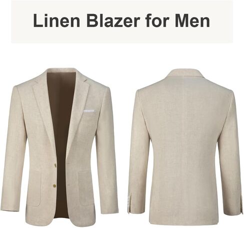 Linen Blazer Men Jacket Casual Blazer for Mens 2 Button Lightweight Sport Coat for Summer Beach Wedding Groom Prom in Saudi Arabia
