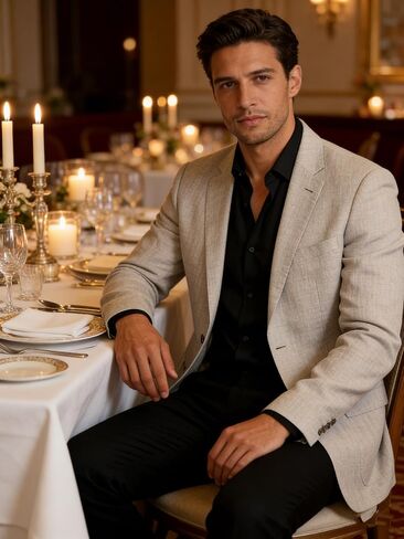 Linen Blazer Men Jacket Casual Blazer for Mens 2 Button Lightweight Sport Coat for Summer Beach Wedding Groom Prom in Saudi Arabia