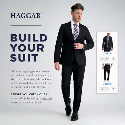 Haggar Men's JMH Premium Stretch Classic Fit Suit Separates - Pants & Jackets in Kuwait