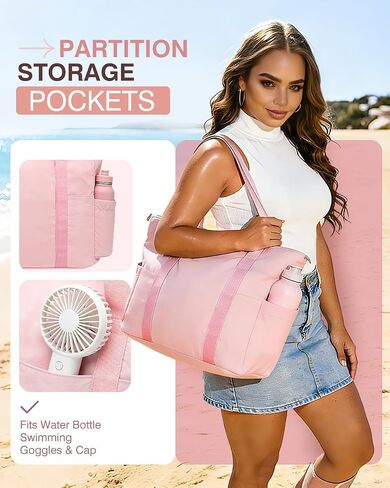 Tote Bag for Women, 26L Capacity Travel Purses Work Bag, Small Zipper Tote Bag for Travel Nurse Gym Teacher in Kuwait