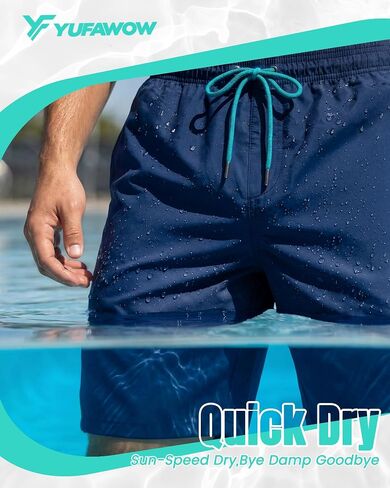 7 Inches Men's Swim Trunks with Mesh Lining and Quick Dry Pockets for Board Beach Gym Running in Kuwait