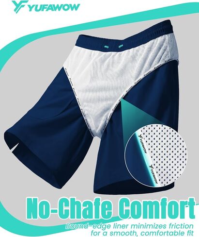 7 Inches Men's Swim Trunks with Mesh Lining and Quick Dry Pockets for Board Beach Gym Running in Kuwait