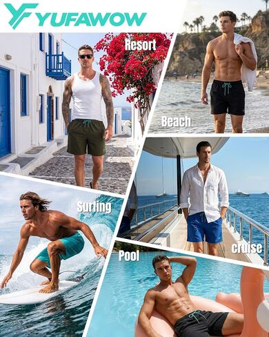 7 Inches Men's Swim Trunks with Mesh Lining and Quick Dry Pockets for Board Beach Gym Running in Kuwait