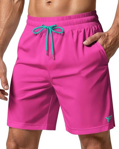 7 Inches Men's Swim Trunks with Mesh Lining and Quick Dry Pockets for Board Beach Gym Running in Kuwait