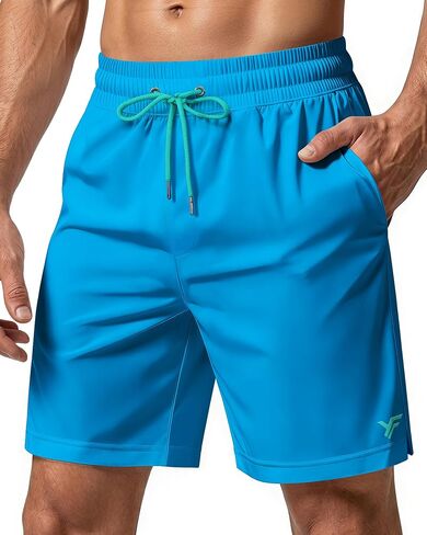 7 Inches Men's Swim Trunks with Mesh Lining and Quick Dry Pockets for Board Beach Gym Running in Kuwait