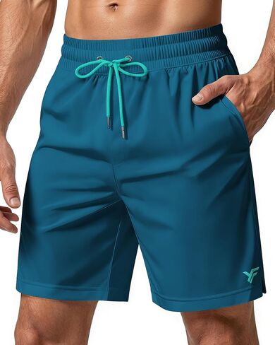 7 Inches Men's Swim Trunks with Mesh Lining and Quick Dry Pockets for Board Beach Gym Running in Kuwait