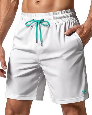 7 Inches Men's Swim Trunks with Mesh Lining and Quick Dry Pockets for Board Beach Gym Running in Kuwait
